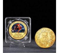 Shein Colección de monedas de metal de superhéroes de Marvel, moneda conmemorativa de los Vengadores con Spider-Man, Iron Man, para fans, regalos y decora