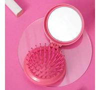 Shein Colección Barbie Espejo plegable y cepillo, peine de cojín de aire plegable para mujeres, espejo portátil, cepillo de cojín de aire, regalo para niñas