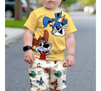 Shein Colección de dibujos animados, conejito, cachorro, elección de los niños, básico de todos los días, niños felices, colores pastel para niños, estilo b