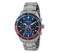 Shein Colección de relojes BREIL GENT SAIL, esfera AZUL MONOCOLOR, movimiento de CUARZO CRONÓGRAFO y CORREA DE ACERO Y PLATA EW0443