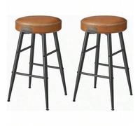 Shein Colección EKHO Juego de 2 taburetes de bar Taburetes de cocina Taburetes de comedor de piel sintética con costuras Silla de comedor de 63 cm de altura