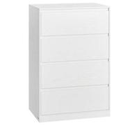 Shein Colección Kailyn - Cómoda de 4 Cajones para Dormitorio, Armario de Almacenamiento, Mueble para Ropa, 40 x 60 x 97,4 cm, Estilo Moderno, Blanco Nieve