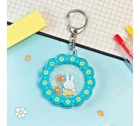 Shein Colgante de acrílico con sacudida Miffy, diseño con forma de flor + interacción divertida al sacudir, material de acrílico transparente, llavero/colga