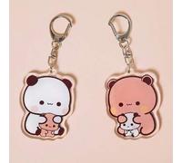 Shein Colgante de mochila con diseño de osito Bubu y Dudu, colgante de mochila de PVC, regalo para damas de honor