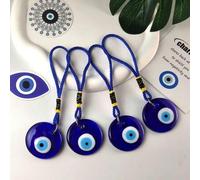 Shein Colgante de ojo malvado azul, amuleto de ojo malvado para el espejo retrovisor del coche, accesorio de decoración de pared con amuleto griego, trae bu