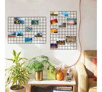 Shein Collage de fotos en malla, malla de alambre para exhibir fotos, tablero de collage de marcos de fotos, panel de malla de alambre para decoración de ha