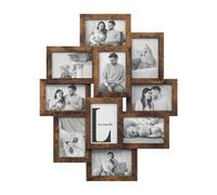 Shein Collage de Marcos de Fotos, 10 Marcos para Fotos de 10 x 15 cm, Marcos de Fotos para Pared, Marcos Múltiples, Decoración de Pared, Marrón Rústico, Reg