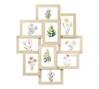 Shein Collage de Marcos de Fotos, 10 Marcos para Fotos de 10 x 15 cm, Marcos de Fotos para Pared, Marcos Múltiples, Decoración de Pared, Beige Natural,Regal