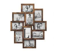 Shein Collage de Marcos de Fotos, 10 Marcos para Fotos de 10 x 15 cm, Marcos de Fotos para Pared, Marcos Múltiples, Decoración de Pared, Marrón Rústico, Reg