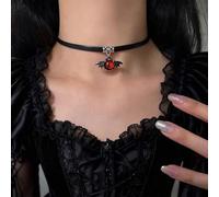 Shein Collar con colgante de estilo gótico de diablo, collar de diablo de estilo hip hop y cruce de frontera para Halloween, joyería para mujeres