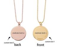 Shein Collar con colgante redondo de acero inoxidable con grabado personalizado, se puede grabar nombre y fecha, incluye grabado de texto personalizado, vie