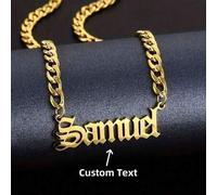 Shein Collar de cadena cubana con nombre en letra inglesa personalizado, minimalista & elegante, longitud ajustable, adecuado para uso diario todo el año, r