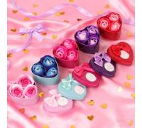 Shein Collar de jabón con aroma a rosa en caja de lata, regalo decorativo de flor de jabón de rosa adecuado para bodas, cumpleaños, Día de la Madre, San Val