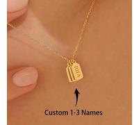 Shein Collar personalizado con barra de 1-3 nombres, barras verticales con iniciales, regalo de aniversario para esposa, etiqueta de nombre/fecha grabada mi