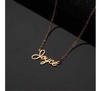 Shein Collar personalizado con nombre de niño o niña, collar gargantilla de acero inoxidable con fuente de letra cursiva sencilla y estrella de cinco puntas