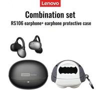 Shein Combo de auriculares Bluetooth Lenovo RS106 y estuche protector, auriculares deportivos con gancho para la oreja y larga duración de la batería, Bluet