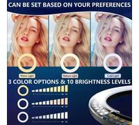 Shein Combo de soporte de anillo de luz de 10 pulgadas, luz de anillo USB con trípode, esencial para fotografía y filmación, iluminación suave que acaricia