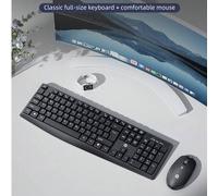 Shein Combo de teclado inalámbrico y mouse de 108 teclas HP, teclado ergonómico de tamaño completo de 2.4G, mouse ajustable de 3 niveles de DPI, diseño clás