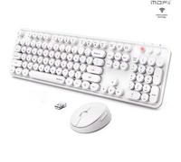 Shein Combo inalámbrico de teclado y mouse ergonómico MOFII 2.4Ghz Plug and Play para PC/Laptop/Escritorio, teclado de 104 teclas tamaño completo con teclas