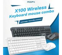 Shein Combo inalámbrico ergonómico MOFII 2.4Ghz de teclado y ratón óptico inalámbrico silencioso de 104 teclas con funciones multimedia para PC/portátil/esc