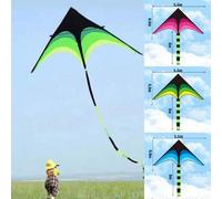 Shein Cometa delta grande fácil de volar con cola larga, buena para volar, cometa para adultos con línea de 100 metros, de plástico resistente a los desgarr