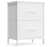Shein Cómoda, con 2 Cajones para Dormitorio, Mueble de Almacenaje, Acero, MDF, Tela no Tejida, para Dormitorio, Armario, Recibidor y Salón, Blanco Nube y Bl