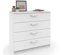 Shein Cómoda Dormitorio, Cajonera 4 Cajones ✅Envíos 24/48h✅ Sinfonier 78x74x40 cm (Alto x Ancho x Profundo), Briebe, Prakt, Blanco, CMD1191WHT