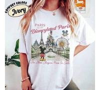 Shein Comprar Camiseta Vintage de Walt DisneyWorld, Camiseta de Disneyland París, Camiseta Retro de Mickey Disneyland, Camiseta del Castillo del Reino Mágic