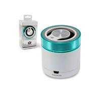 Shein Conceptronic CLLSPK30BTW- altavoz estéreo para viaje con Bluetooth 3.0, color verde turquesa y blanco perlado