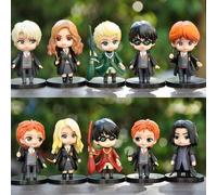 Shein Conjunto de 10 piezas de decoración de escritorio de la Escuela de Magia de Harry Potter de Warner, ornamentos de colección de personajes de dibujos a