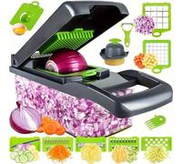 Shein Conjunto de 16 piezas Picadora multifuncional de cocina, procesador de ensaladas, cortador de verduras con hojas intercambiables, procesador de alimen