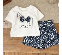 Shein Conjunto de 2 piezas de bebé niña LMoss, con parte superior y shorts a lunares, de verano