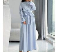 Shein Conjunto de 2 piezas de blusa de un solo pecho anudada y falda de unicolor, de moda para citas