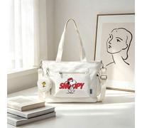 Shein Conjunto de 2 piezas de bolso de lona grande de capacidad multiusos con estampado de "SNOOPY" de Snoopy de Peanuts, con monedero desmontable, para lle