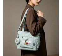 Shein Conjunto de 2 piezas de bolso de mano grande de capacidad multiusos de color verde menta con estampado de Snoopy y Woodstock de Peanuts Joe Cool, incl