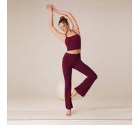 Shein Conjunto de 2 piezas de camiseta y pantalones acampanados de 31" FeatherFit™ Fierce Activewear, para yoga de bajo impacto y uso diario