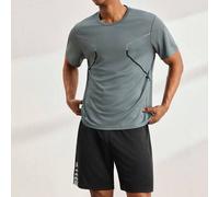 Shein Conjunto de 2 piezas de verano para hombre, camiseta de manga corta casual deportiva de cuello redondo + pantalones cortos, Día del Padre - Una guía d