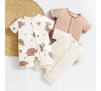 Shein Conjunto de 3 piezas de mono estilo elefante para recién nacidos niños, que incluye un mono a juego de unicolor. Ofrece una solución de vestimenta int