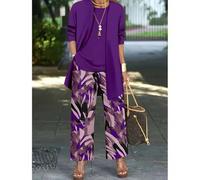 Shein Conjunto de 3 piezas de mujer talla grande con estampado elegante y de moda para primavera