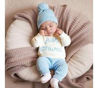 Shein Conjunto de 3 piezas para anunciar la llegada del bebé al hospital: top y pantalones de punto con gorro para bebé de 1 a 3 meses, utilizado como acces