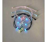 Shein Conjunto de 3 pulseras tejidas con de dinosaurios para parejas de buenos amigos, hermanas y hermanos. Regalos de vacaciones para mujeres y seres quer