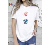 Shein Conjunto de 4 camisetas de mujer con estampados de fanart de acuarela de Pokémon | Decoración de dormitorio, Charmeleon, Charizard, Mega Charizard X R