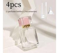 Shein Conjunto De 4 Piezas De Botella De Spray De Perfume Que Incluye 1 Pieza De Botella De Vidrio Transparente De 50 Ml Y 3 Piezas De Accesorios Para Perfu