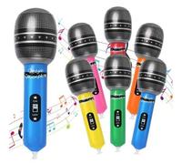Shein Conjunto de 6 piezas/2 piezas/1 pieza - Micrófono inflable de aproximadamente 9.5 pulgadas para decoraciones de baby shower, fiestas alegres, decoraci