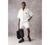 Shein Conjunto de camisa de manga corta abotonada y pantalones cortos a juego estilo Palm Springs Resort, para vacaciones de verano, tiempo playa. Conjunto