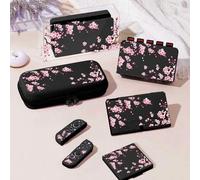 Shein Conjunto de carcasa y accesorios de consola de juegos con patrón de árbol de sakura compatible con Switch/Switch OLED/Switch Lite, que incluye funda p