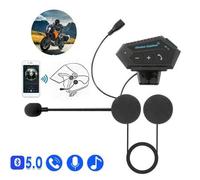 Shein Conjunto de Casco de Moto con Bluetooth 5.0 Inalámbrico Kit de Manos Libres Estéreo Resistente a Interferencias Reproductor de Música Altavoz Impermea