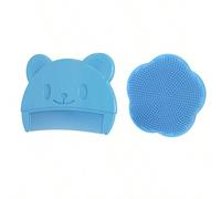 Shein Conjunto de champú para bebé de 2 piezas con cepillo y peine de silicona, para cabelludo y desenredante de pelo