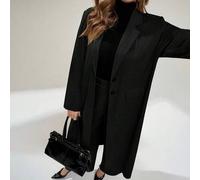 Shein Conjunto de chaqueta y pantalones anchos de tela gris, estilo casual y cómodo, para mujer de talla grande. Estilo "Old Money", casual de negocios, atu