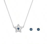 Shein Conjunto de collar y pendientes con estrella SWAROVSKI STELLA para mujer, collar y pendientes para clavícula, regalo para madre, regalo para novia, re
